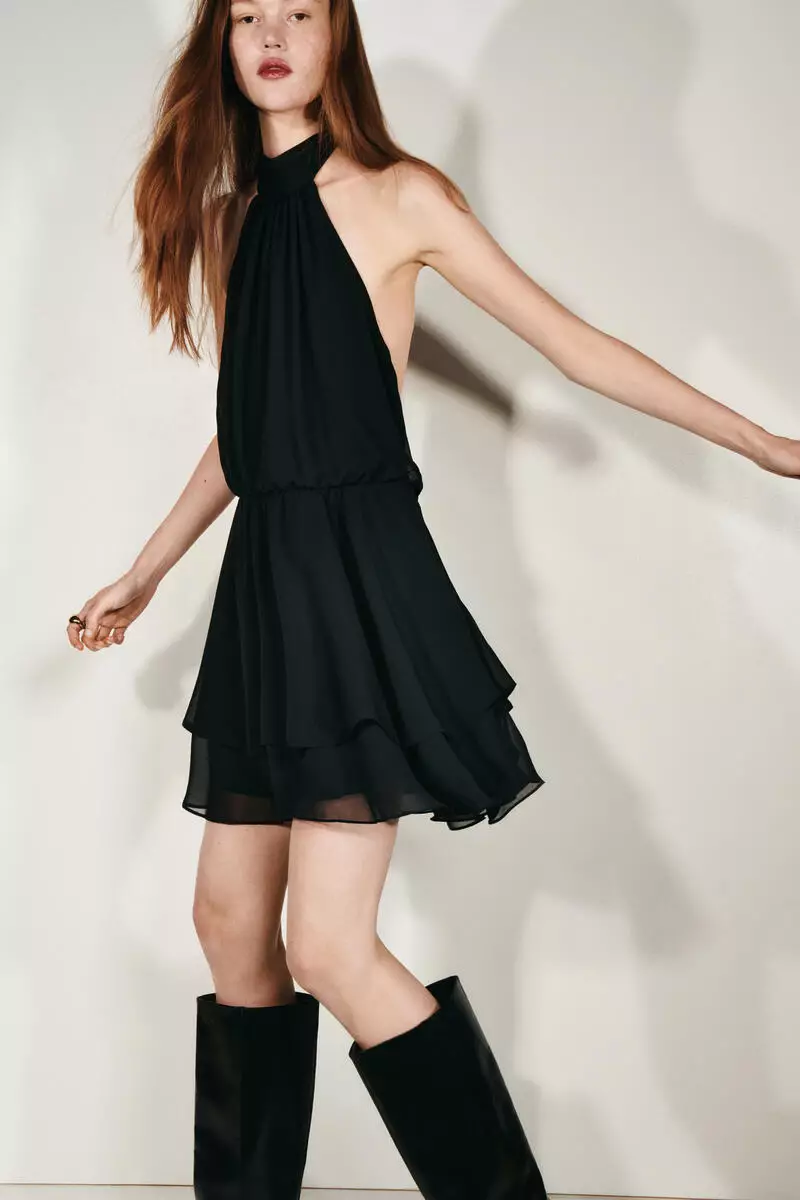 Chiffon halterneck dress