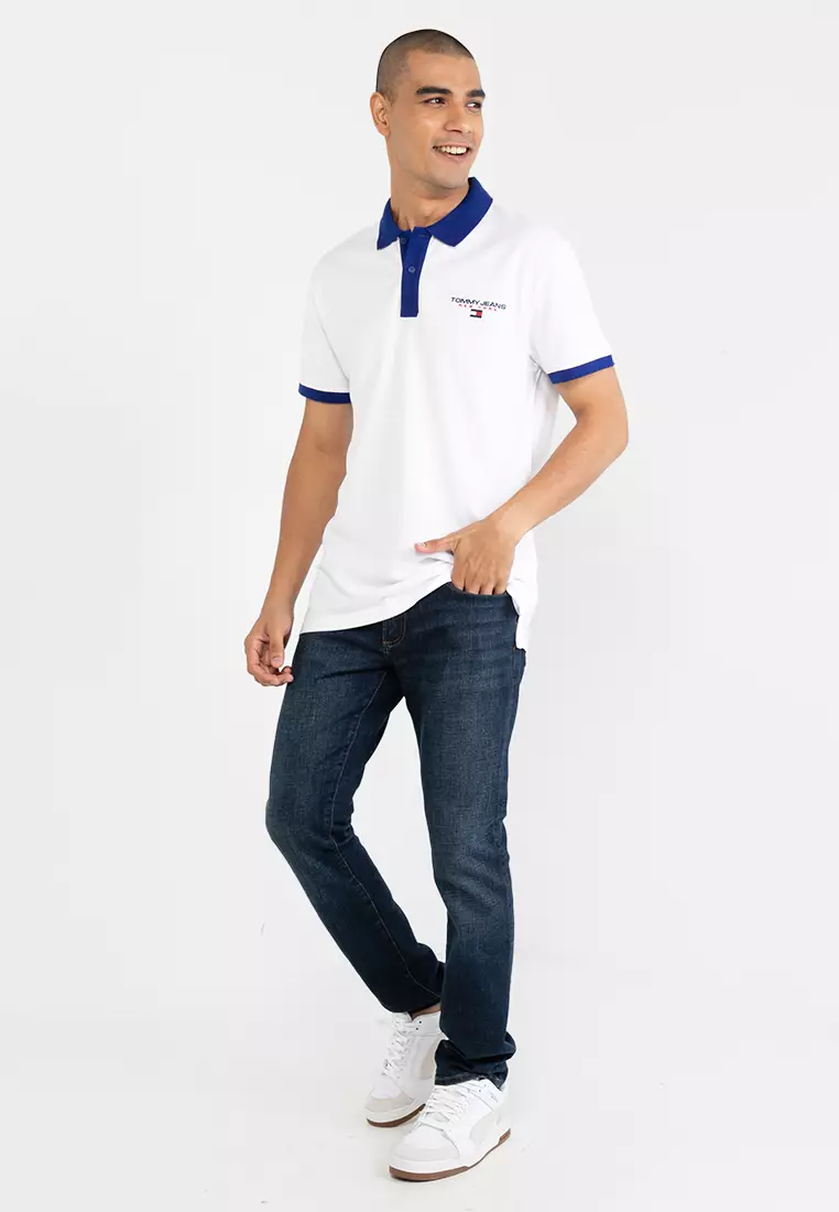 Buy Tommy Hilfiger Classic Contrast NY Polo Shirt - Tommy Jeans