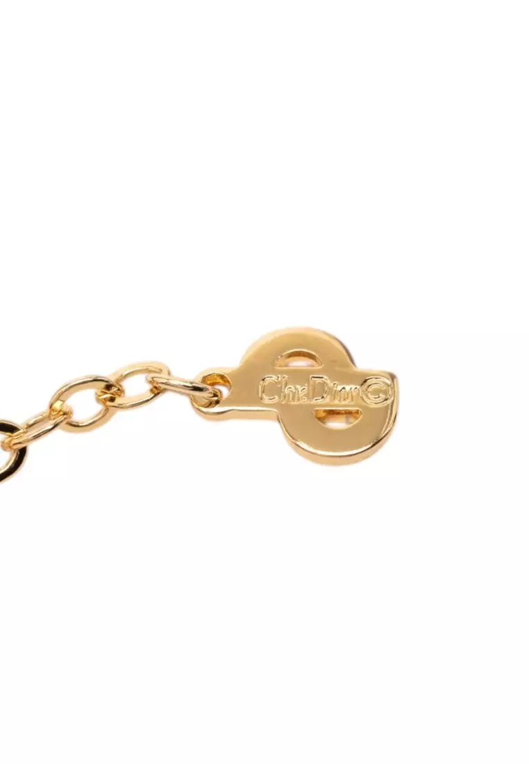 Pre-Loved Dior Gold Plated Cd Logo Pendant Necklace