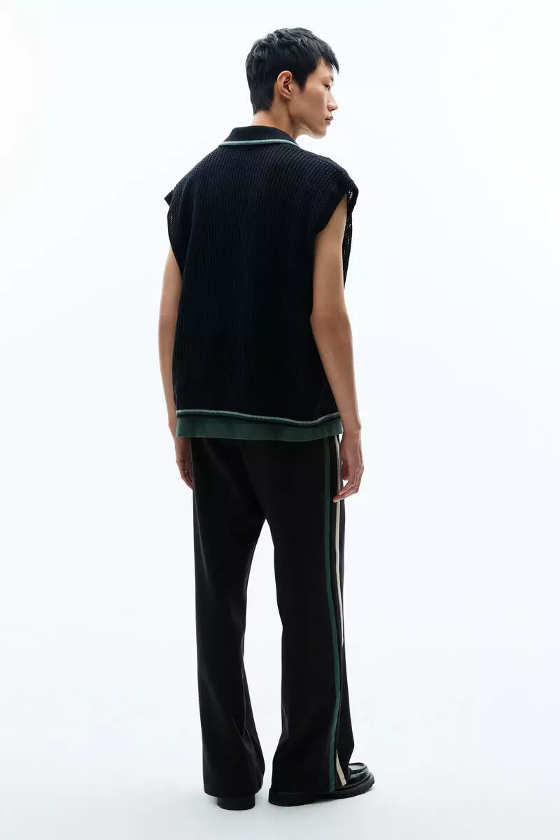 Loose Fit Textured-knit vest