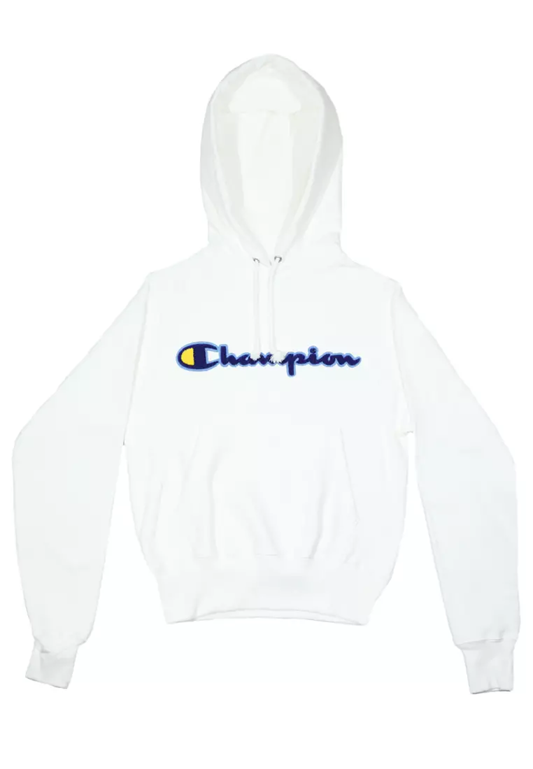 Reverse weave chenille script hoodie hotsell