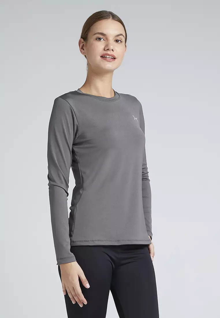 Flexzone Long Sleeves Sport Shirt Women Essential Grey