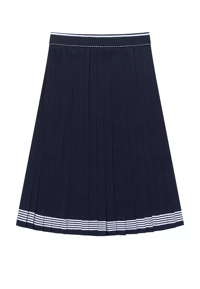 K-Swiss WOMEN'S K-SWISS LOGO STRIPED PLEATED MIDI SKIRT 2025 Buy