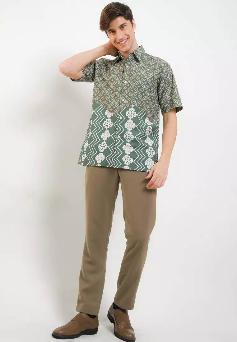 Belleza Kemeja Batik Premium Pria Casual Modern Lengan Pendek