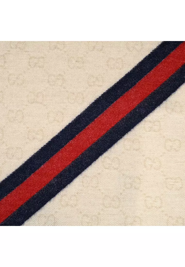 GG Logo Wool Scarf in Beige 570603 3G200