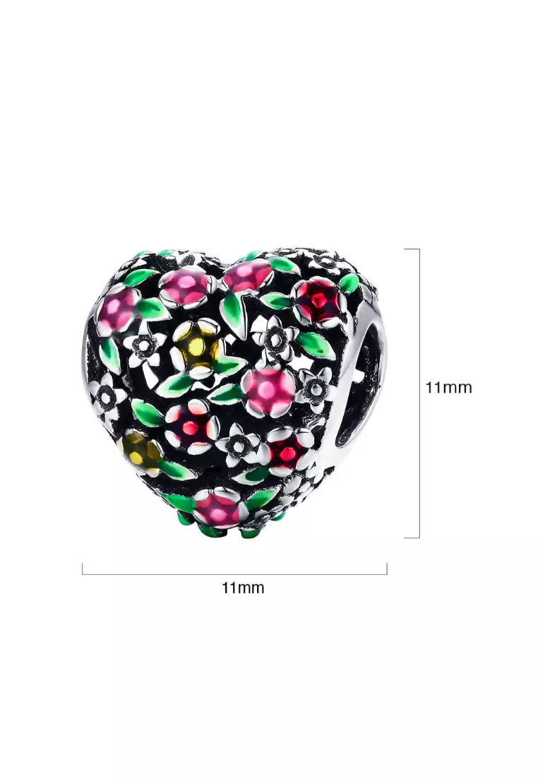 WithLoveSilver 925 Sterling Silver Heart Blooming Bud Flower Pendant - Dainty Leaf Design, 3.65g - View #7