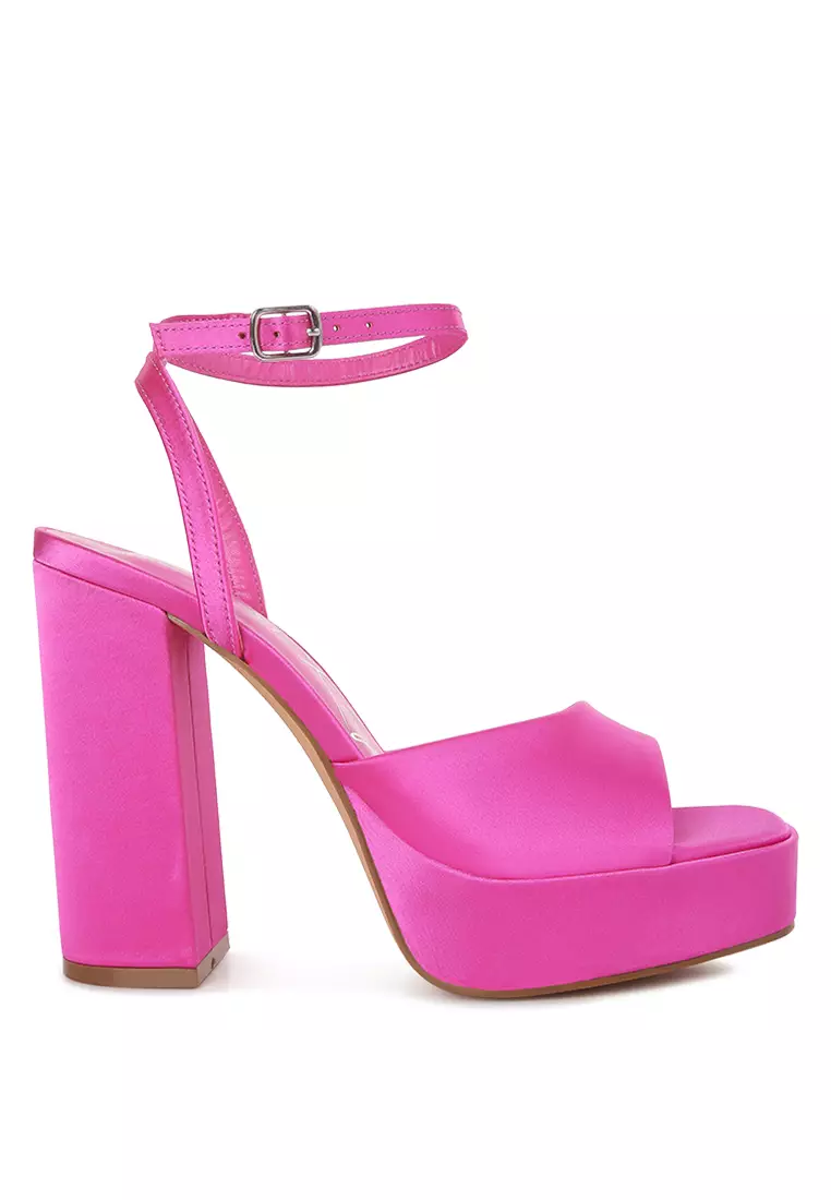 Buy London Rag Pink High Platform Block Heel Sandals 2024 Online