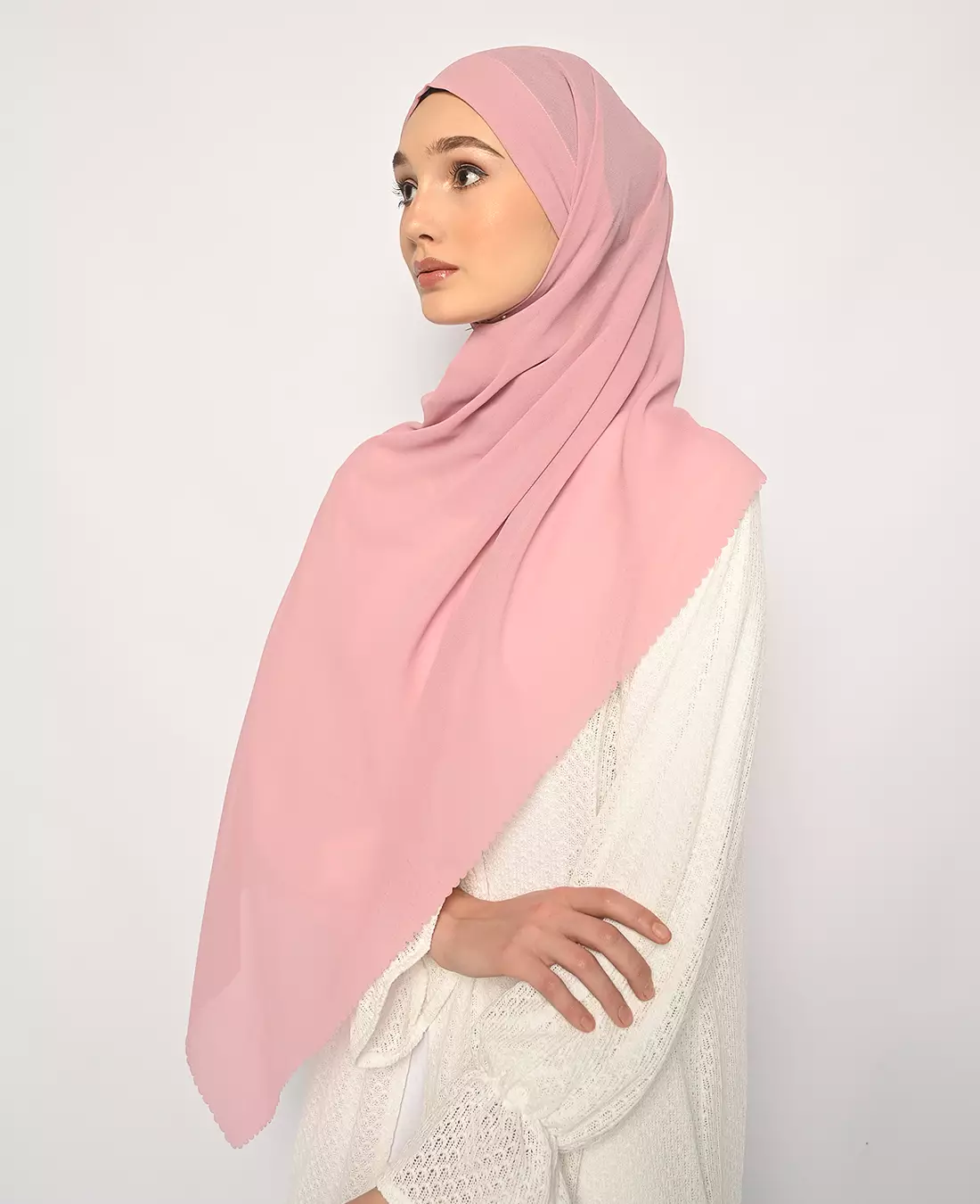 Pasmina Instan Lasercut Cerutti Dusty Pink