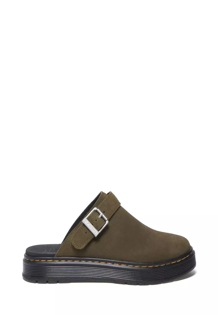 Buy Dr. Martens Brookline Suede Mules Olive Brown Sandals