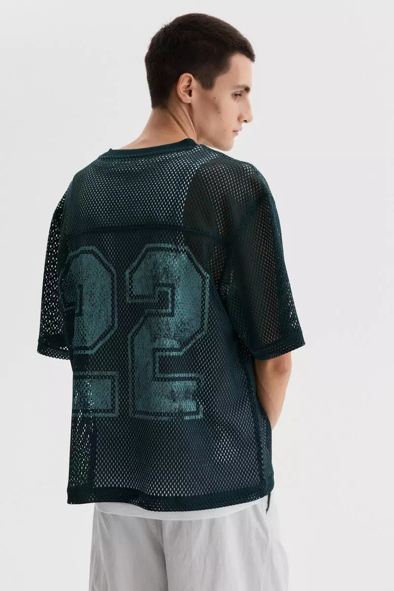 Oversized Fit Printed mesh t-shirt