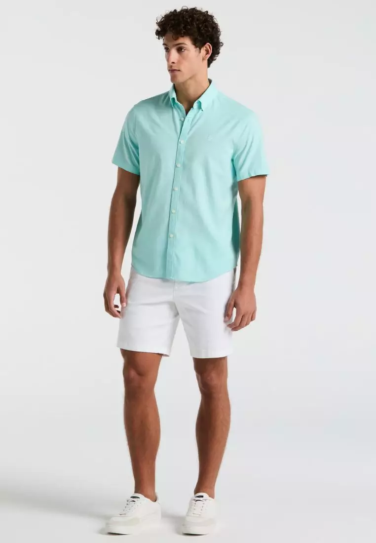 Short Sleeve Oxford Stretch No Pocket Shirt