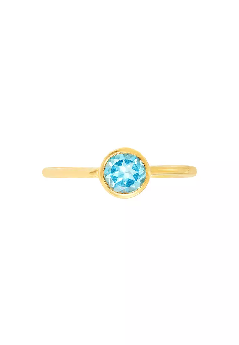 HABIB Blue Topaz Gemstone Ring in 375/9K Yellow Gold A05830324-BTOPZ