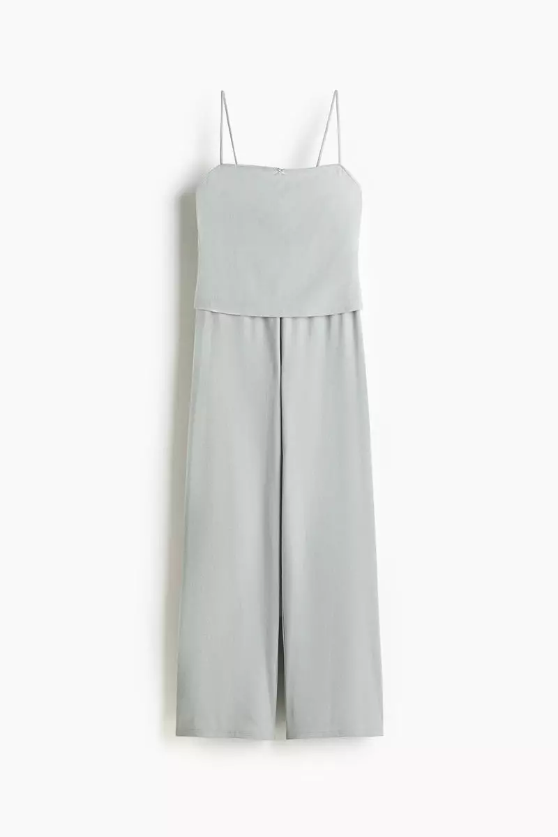 Picot-trimmed ribbed pyjamas