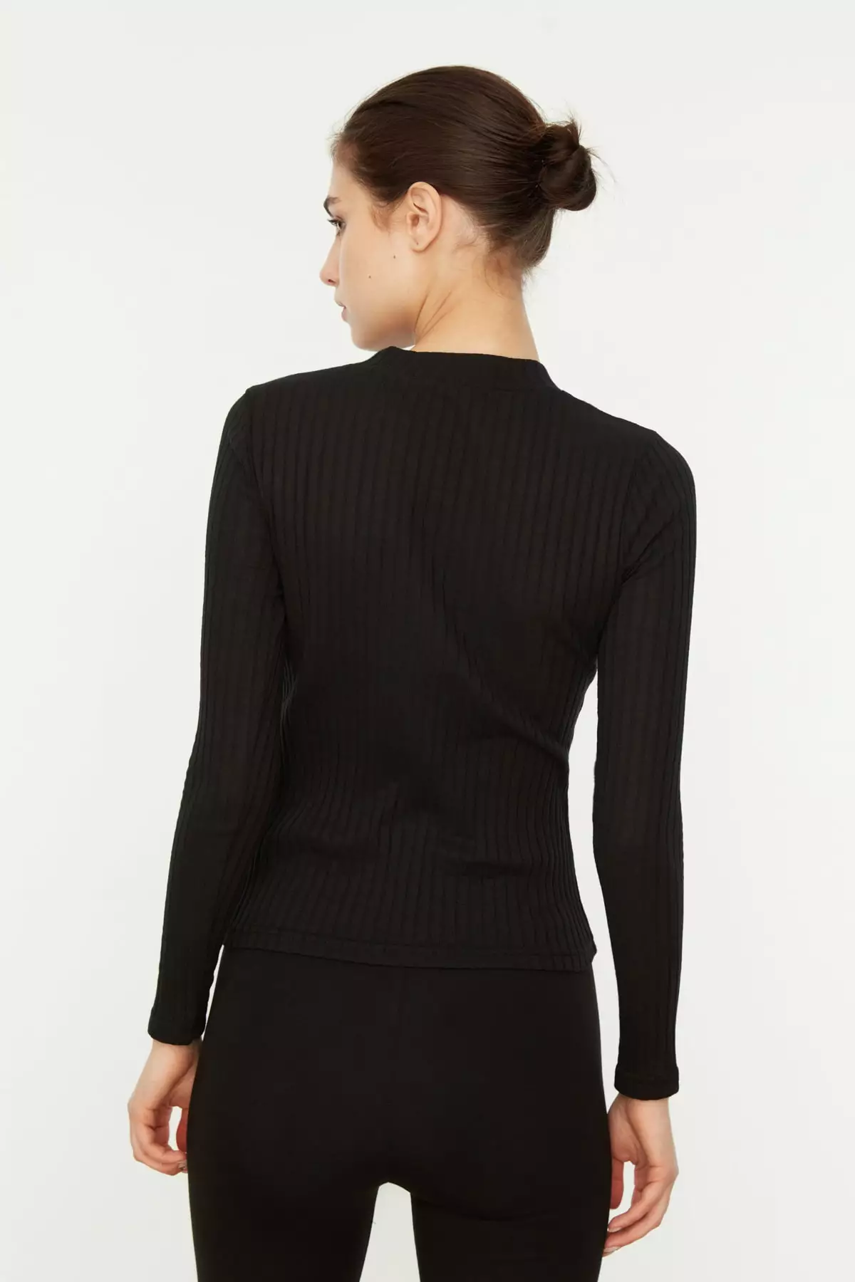 Ribbed High Neck Bodysuit