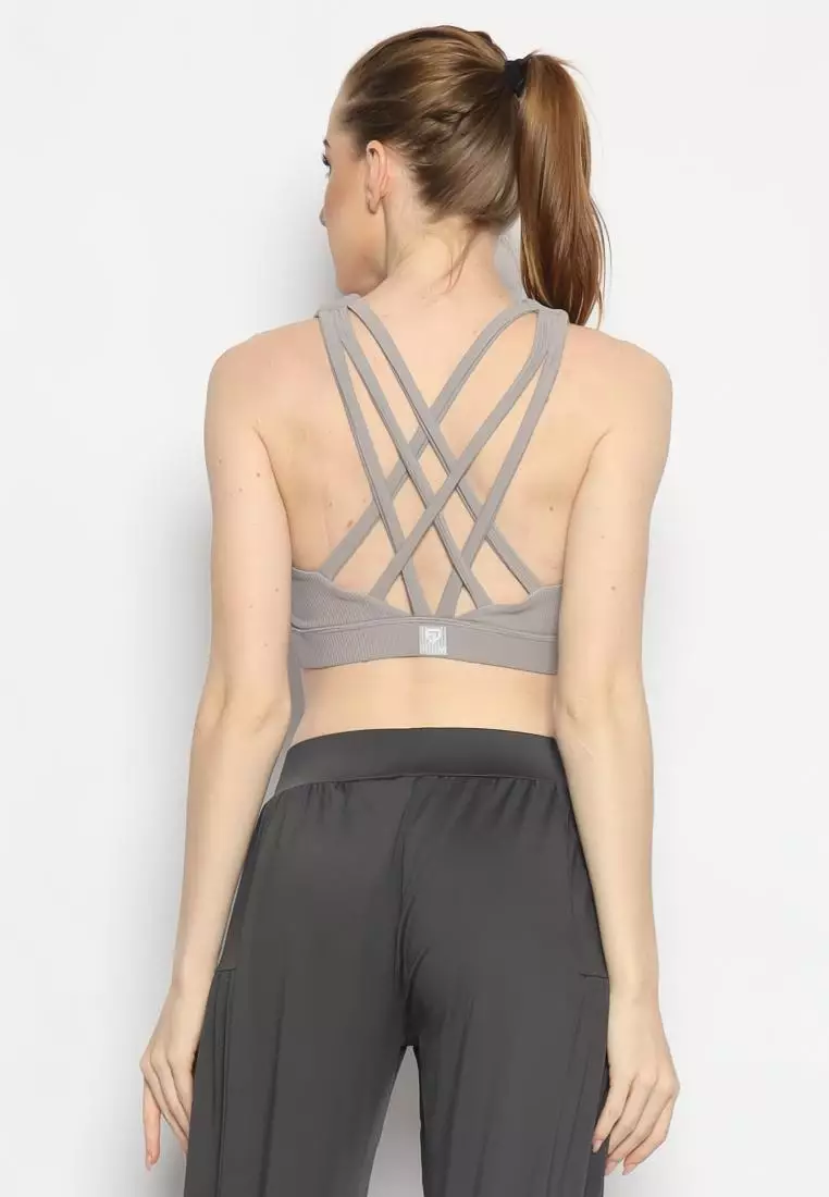 Fitwear - Sportbra Olahraga Wanita JENNIFER [CAGED RIBB] - SILVER