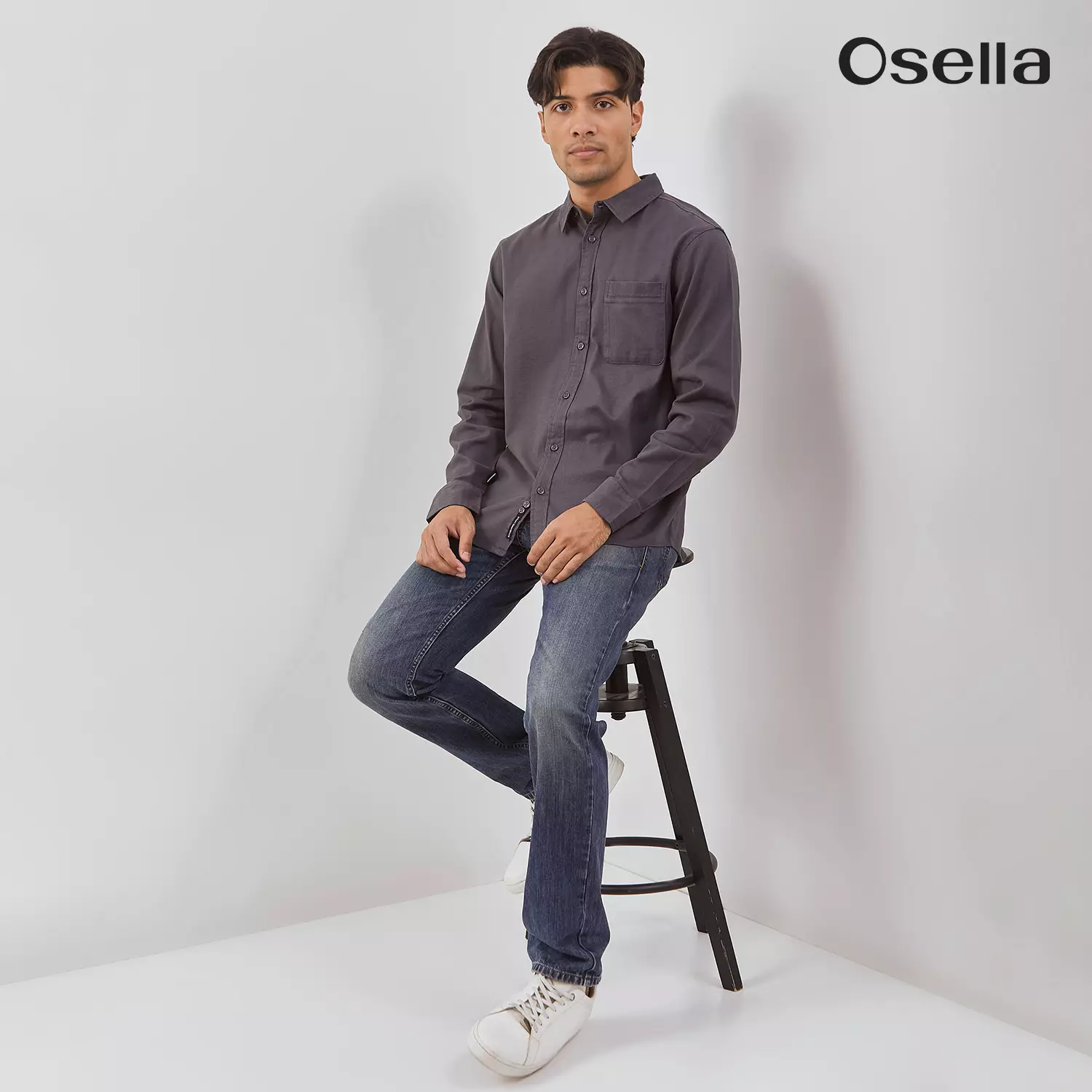 Osella Devon Long Sleeve Shirt With Flannel 203U660240 | Kemeja Flanel Lengan Panjang Pria
