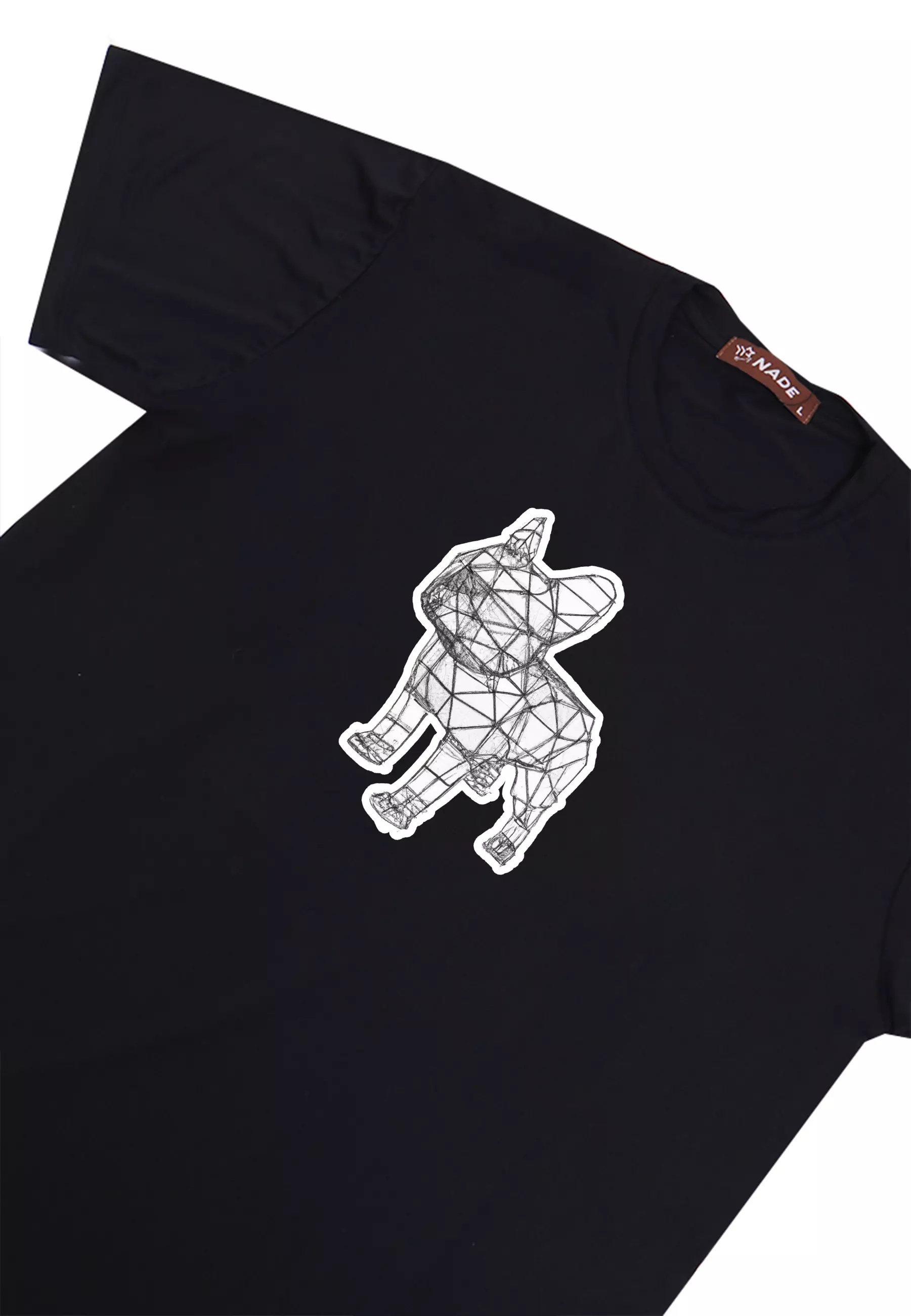 NTC94 kaos gambar anjing bulldog pitbull pug lucu wiremesh distro pria wanita hitam