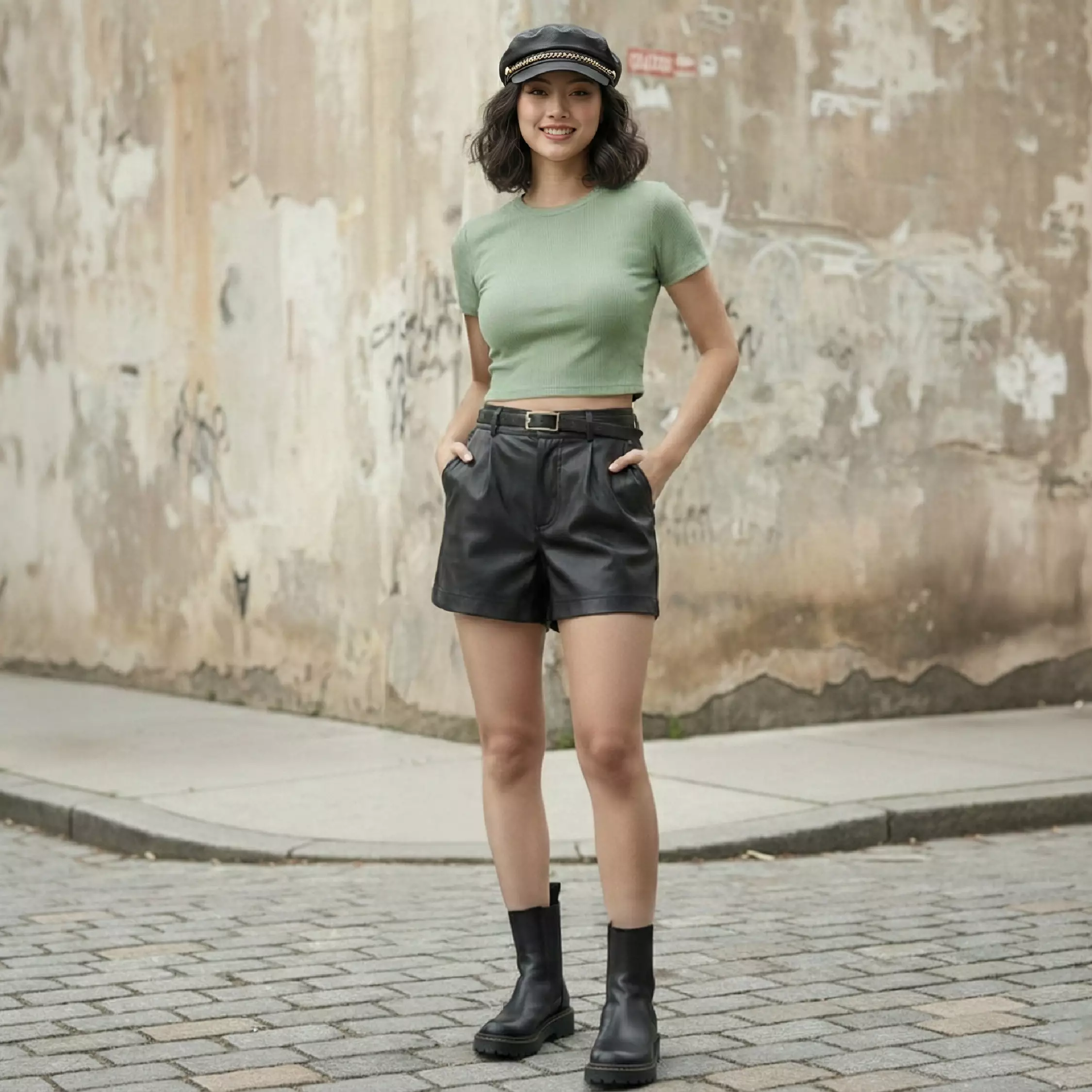 Kale LISA Green / Atasan Crop Wanita / Kaos Wanita / Baju Cewek