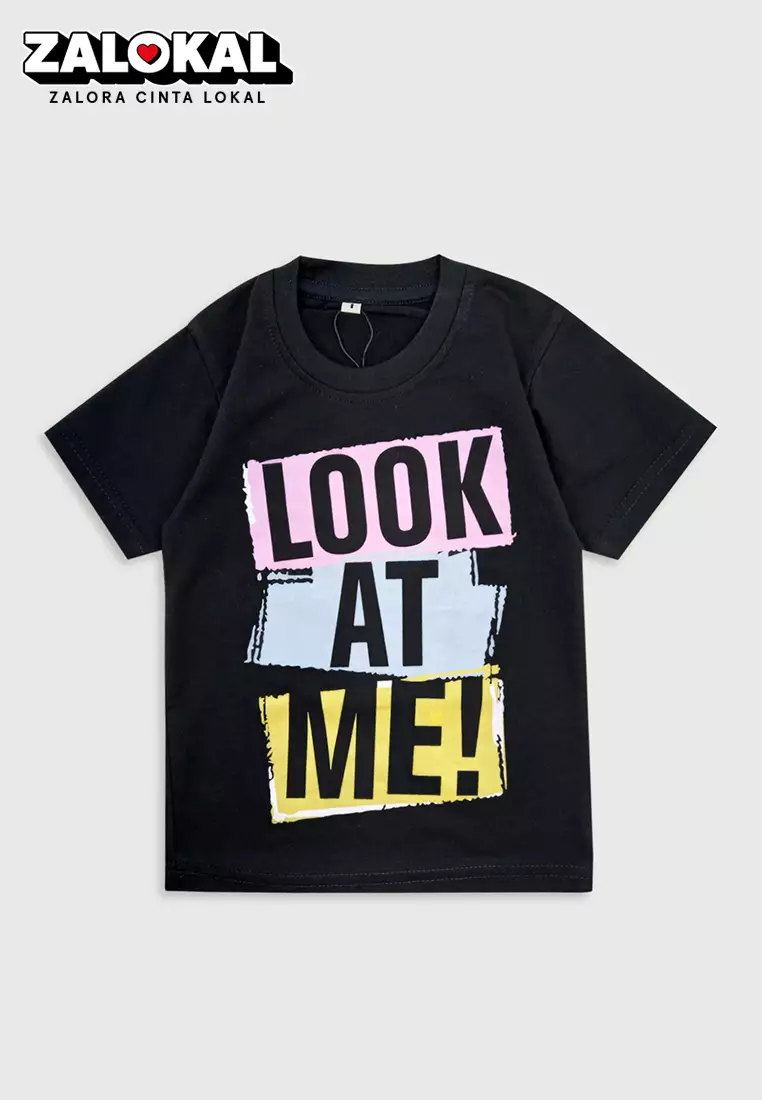 Wakakids Kaos Atasan Baju Anak Laki Laki Usia 1 Tahun Hingga 4 Tahun Motif Look At Me 3983 Hitam
