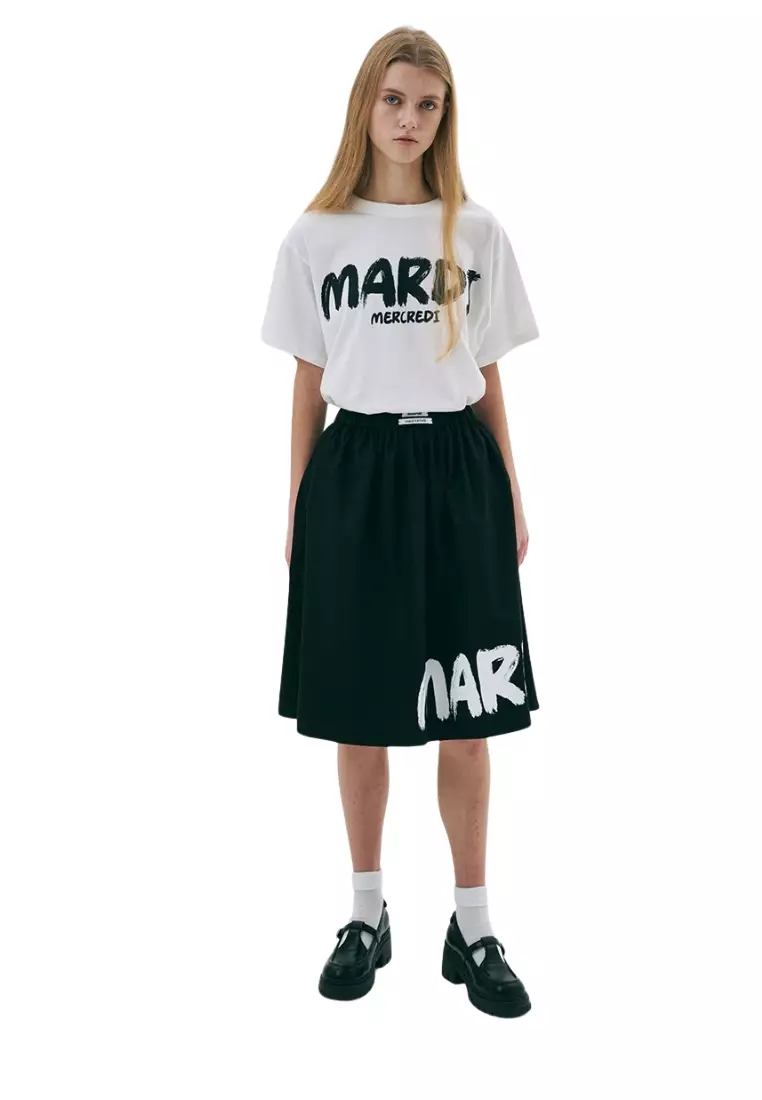 Tshirt Brush Logo Contrast - Ivory Black