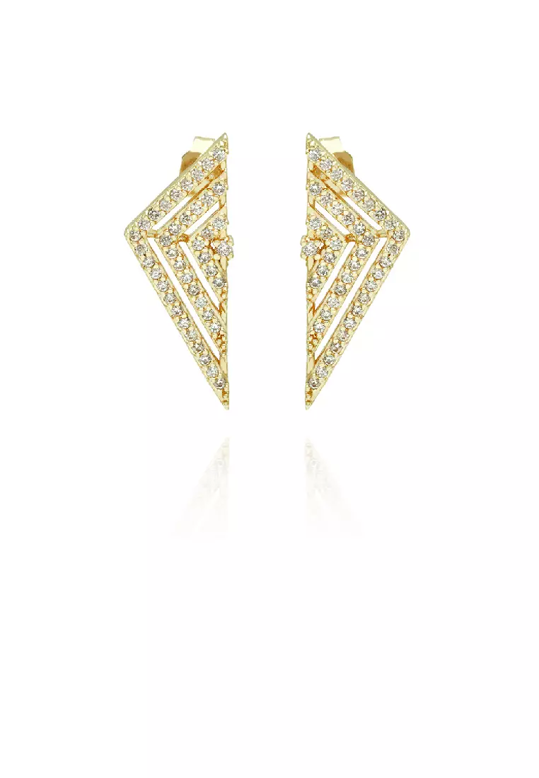 Gold top post earrings