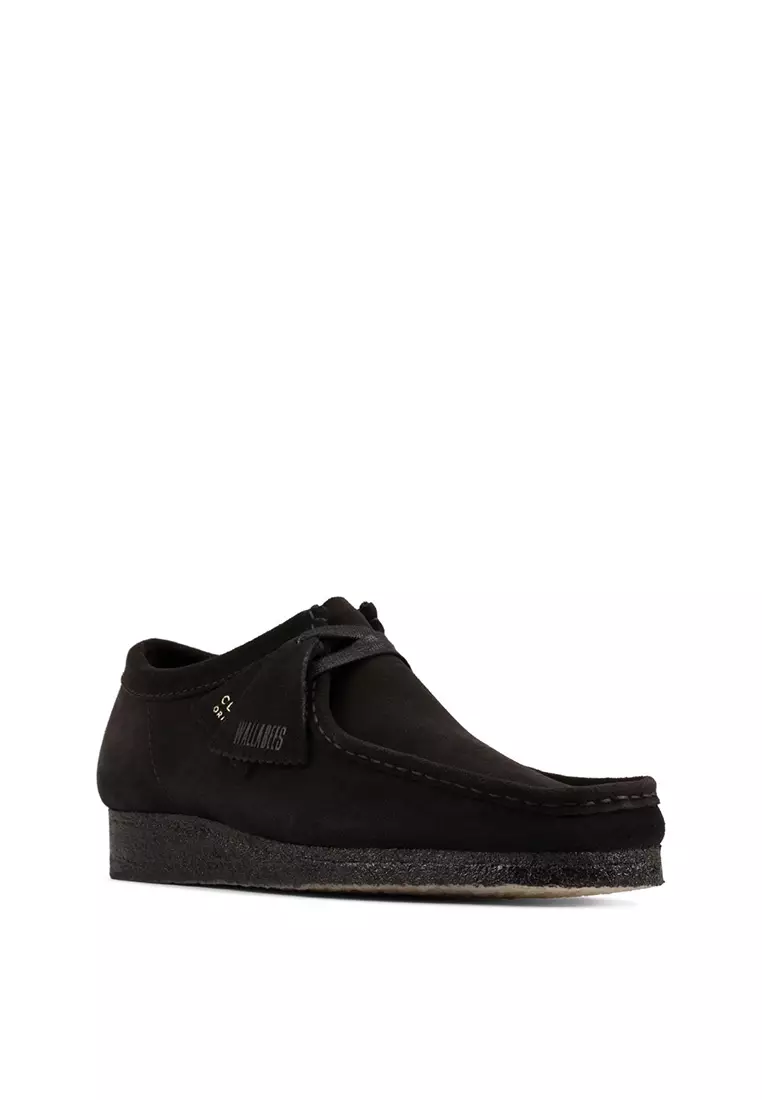 Buy CLARKS Mens Wallabee Moccasins - Black Sde 2025 Online