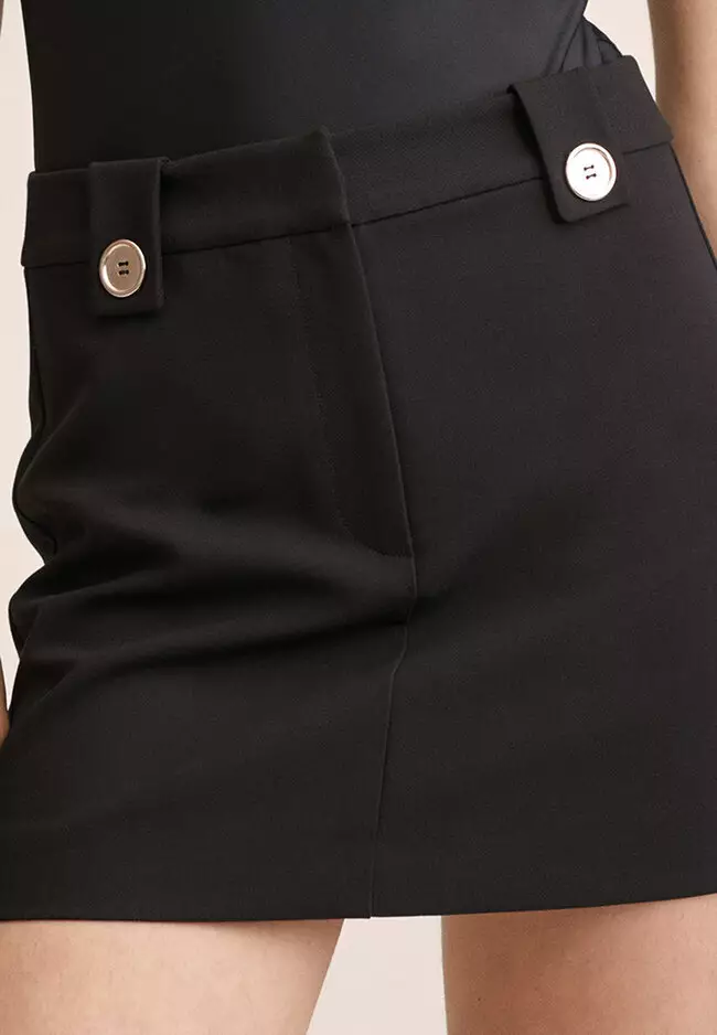 Buttoned Mini Skirt
