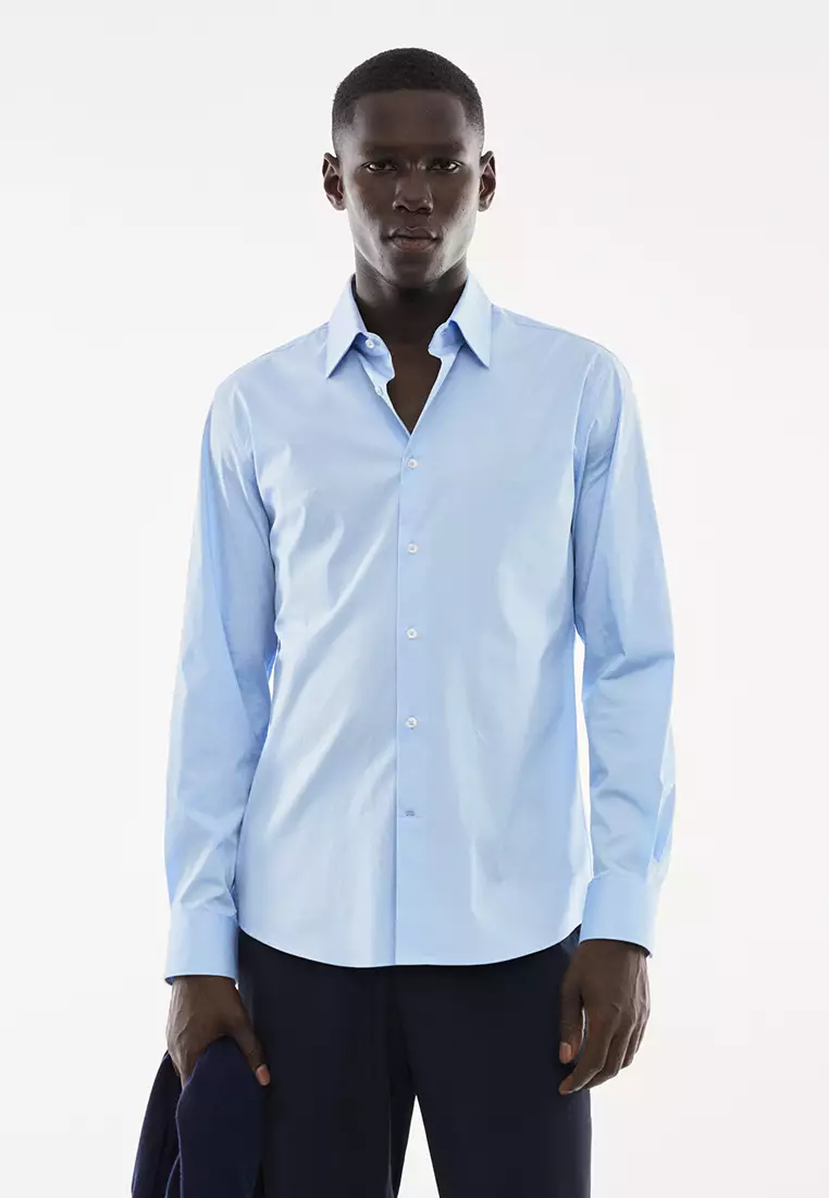 Slim Fit Stretch Cotton Shirt