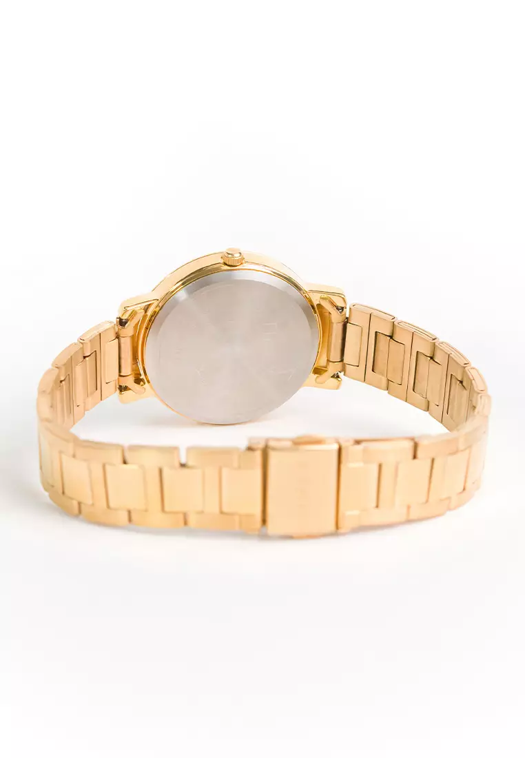 Timex 24H-1 Series Gold Stainless Steel Analog Quartz Watch For Women TW00NTD29E