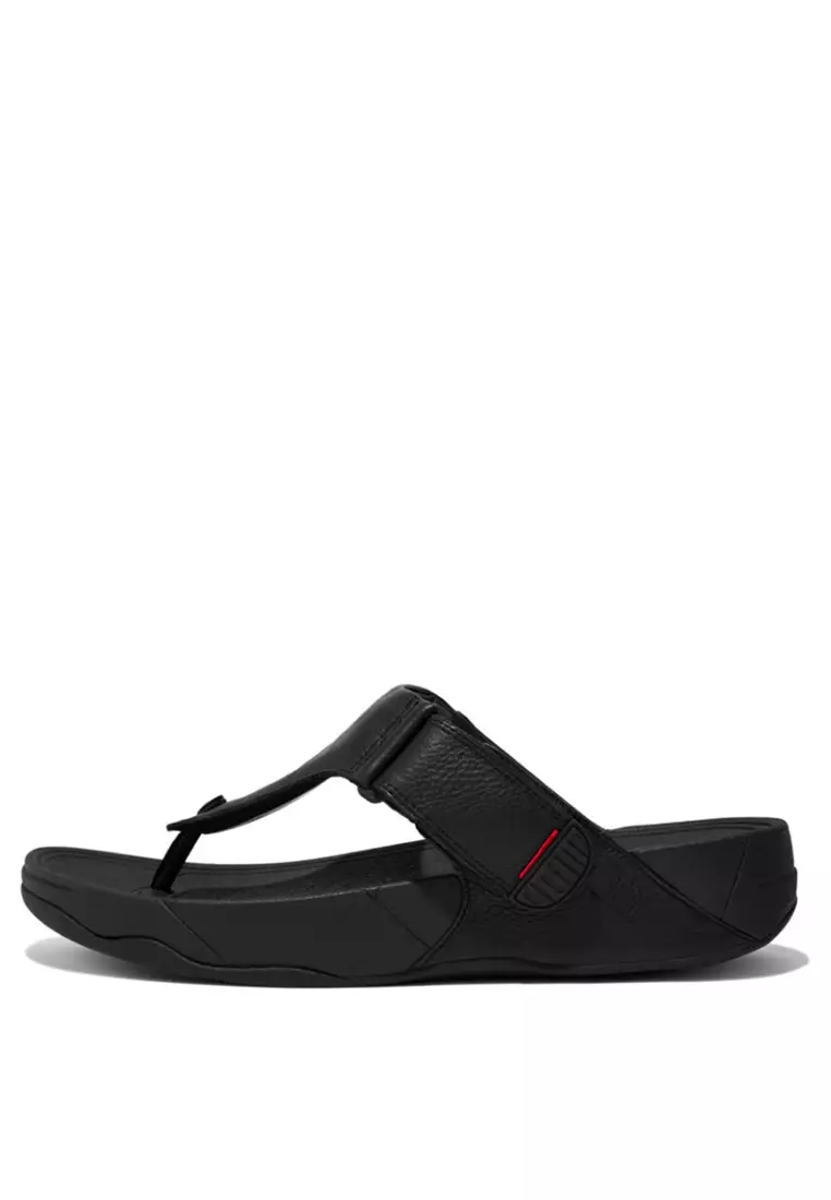 TRAKK II Men's Leather Toe-Post Sandals - All Black (279-090)