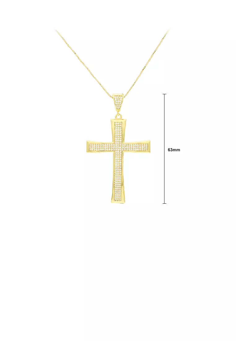 Gold cross medallion on sale