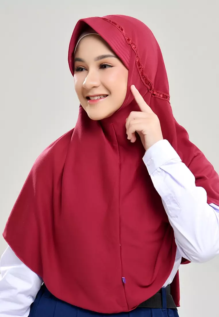 Rabbani - Kerudung Sekolah Instan Hemy XS - Red
