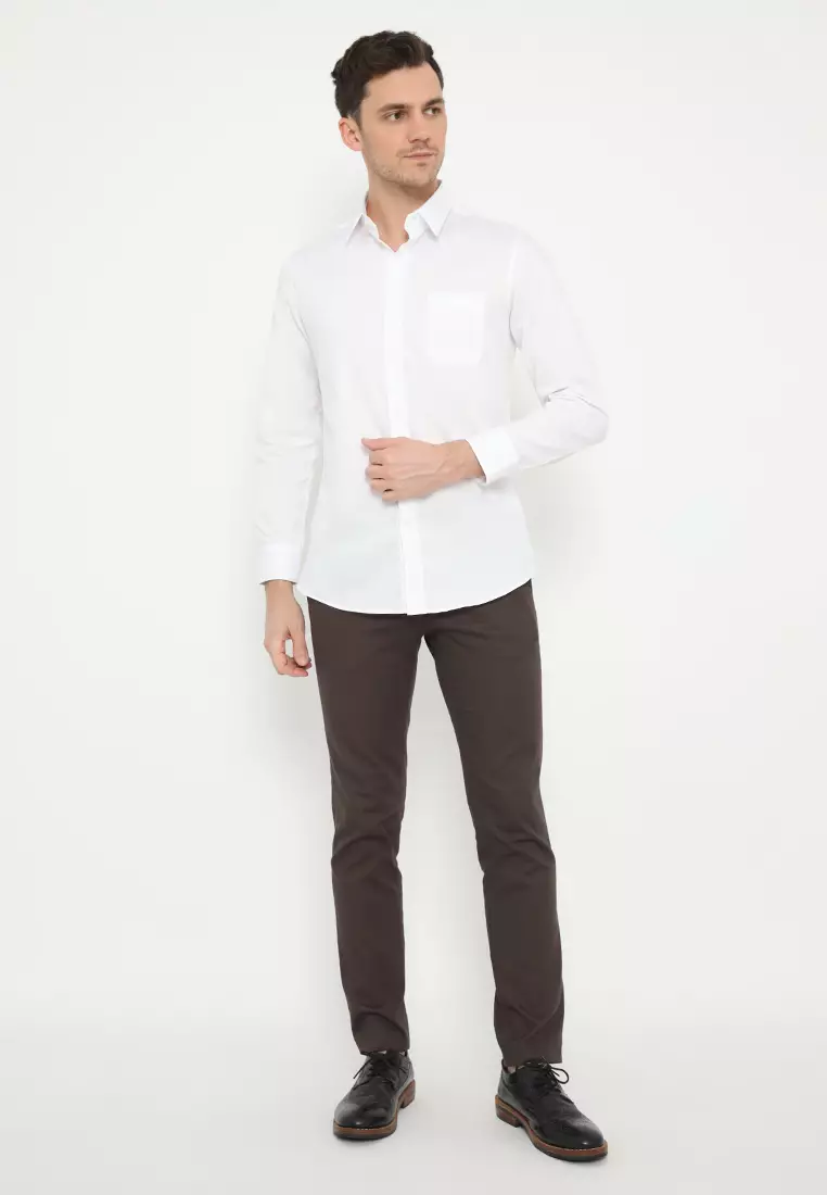 Jobb Geronimo Kemeja Pria Lengan Panjang Slim Fit Putih 3