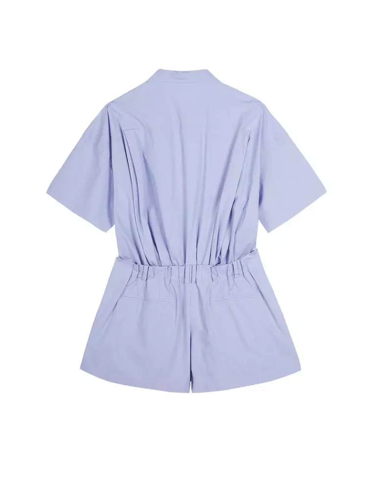 Short Sleeve Collared Utility Jumpsuit