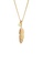 Elli Jewelry white Necklace Feather Boho Topaz Gemstone 375 Yellow Gold 347D6ACDD2FF44GS_4