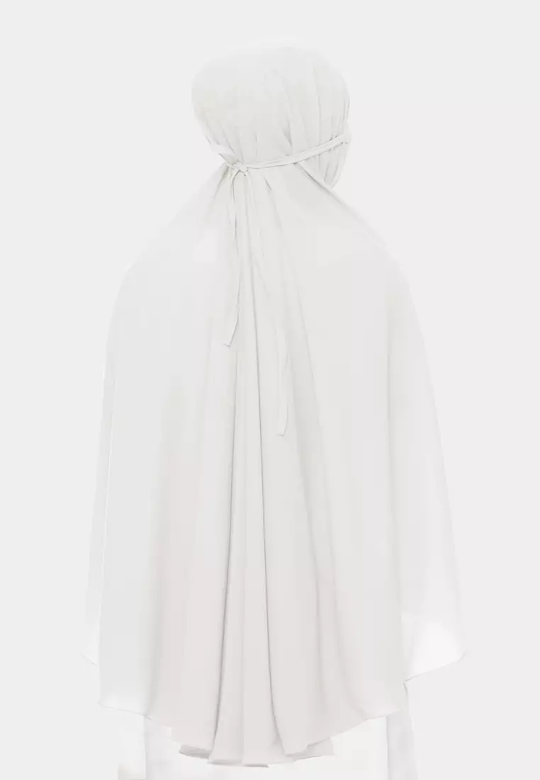 Hijab Instan Syari Bergo Tali | Shillaah Bergo Jumbo - Pearl White