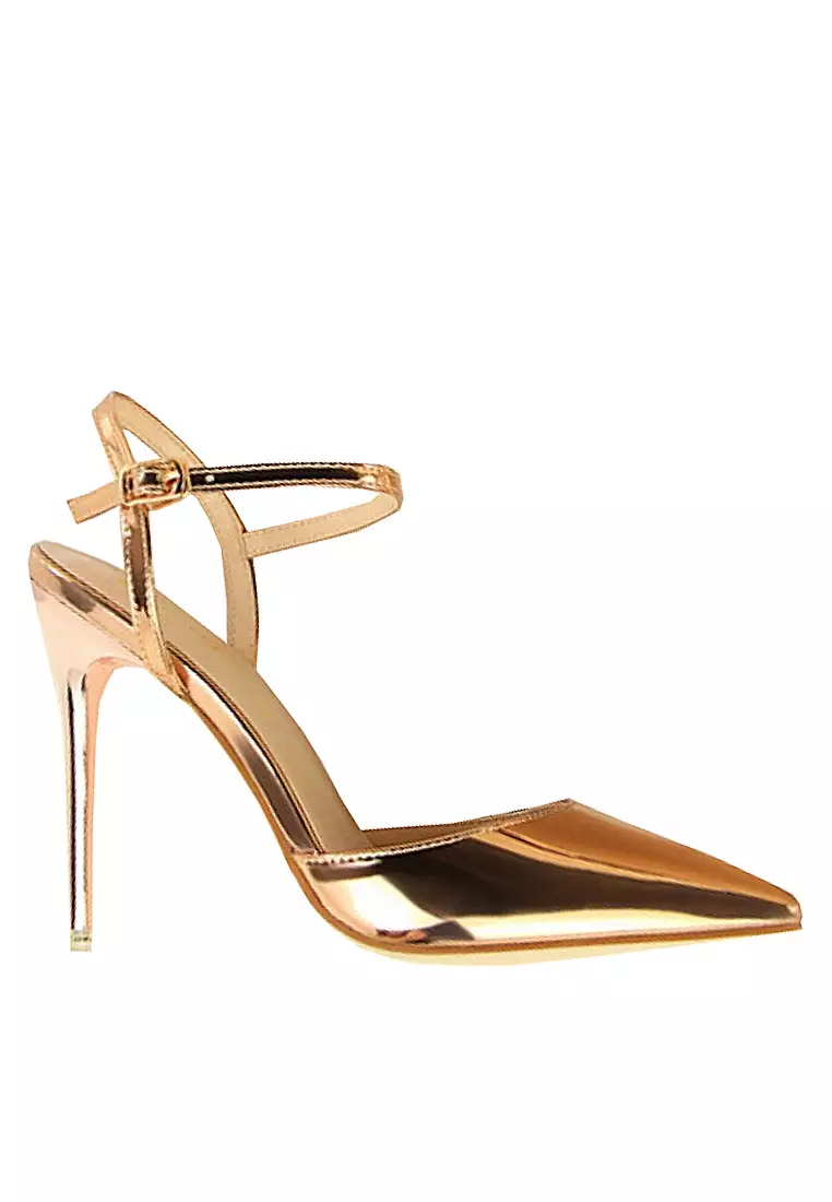 Gold pointed toe heels sales