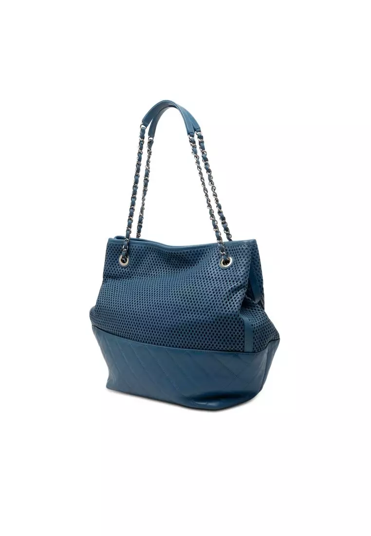 Pre-Loved Chanel Perforated Calfskin Up In The Air North South Tote