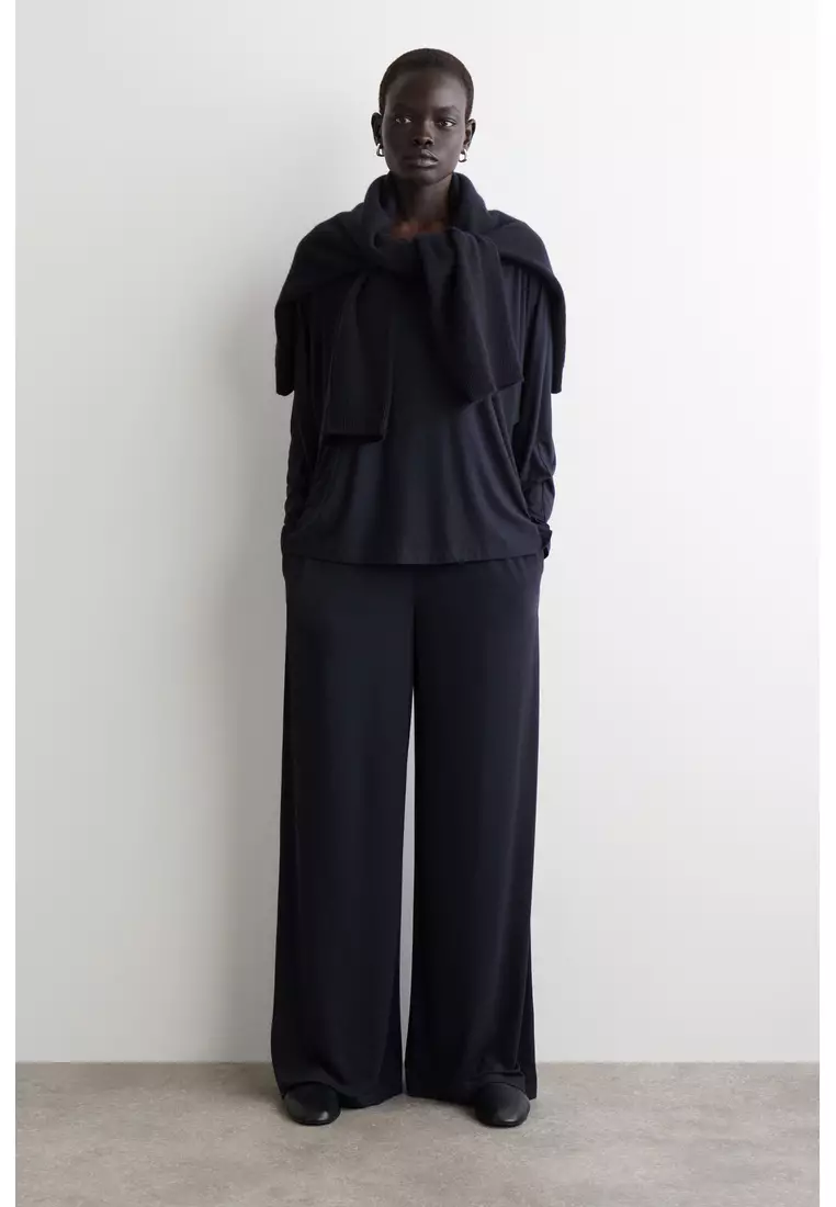 FLUID JERSEY LONG-SLEEVED TOP