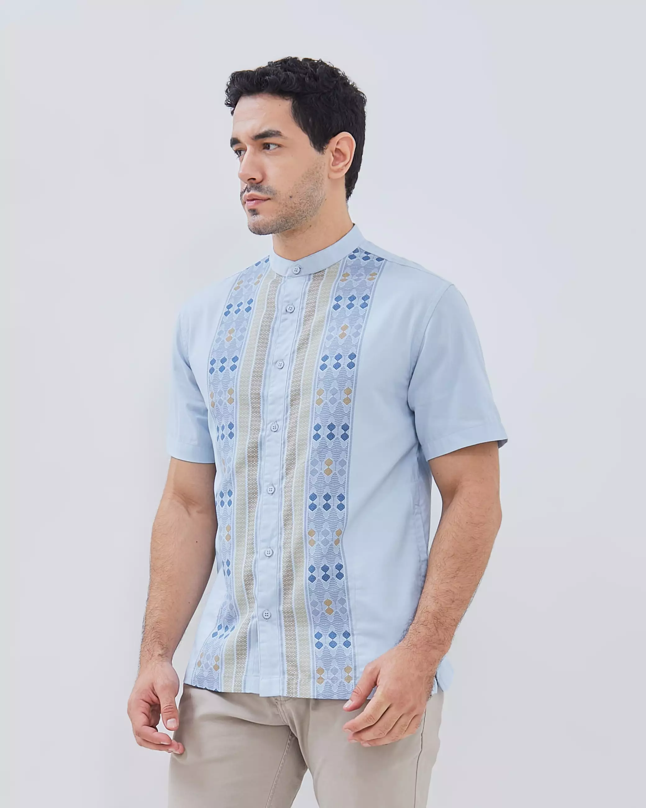 AMK Kemeja Koko Pria Lengan Pendek KK Rashad S/s Light Blue