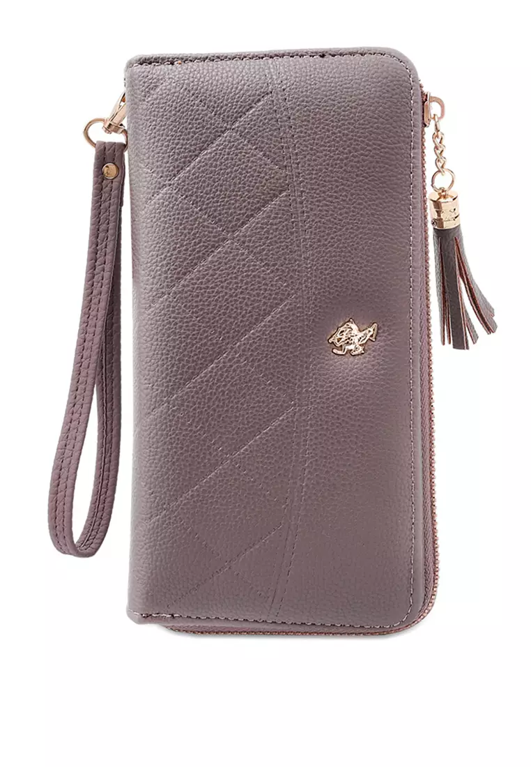 INSTABUYZ Women's PU Leather Wallet – Large Clutch With Multiple Pockets For Cards, Phone, Cash & Travel Docs (Black/Purple) - View #8