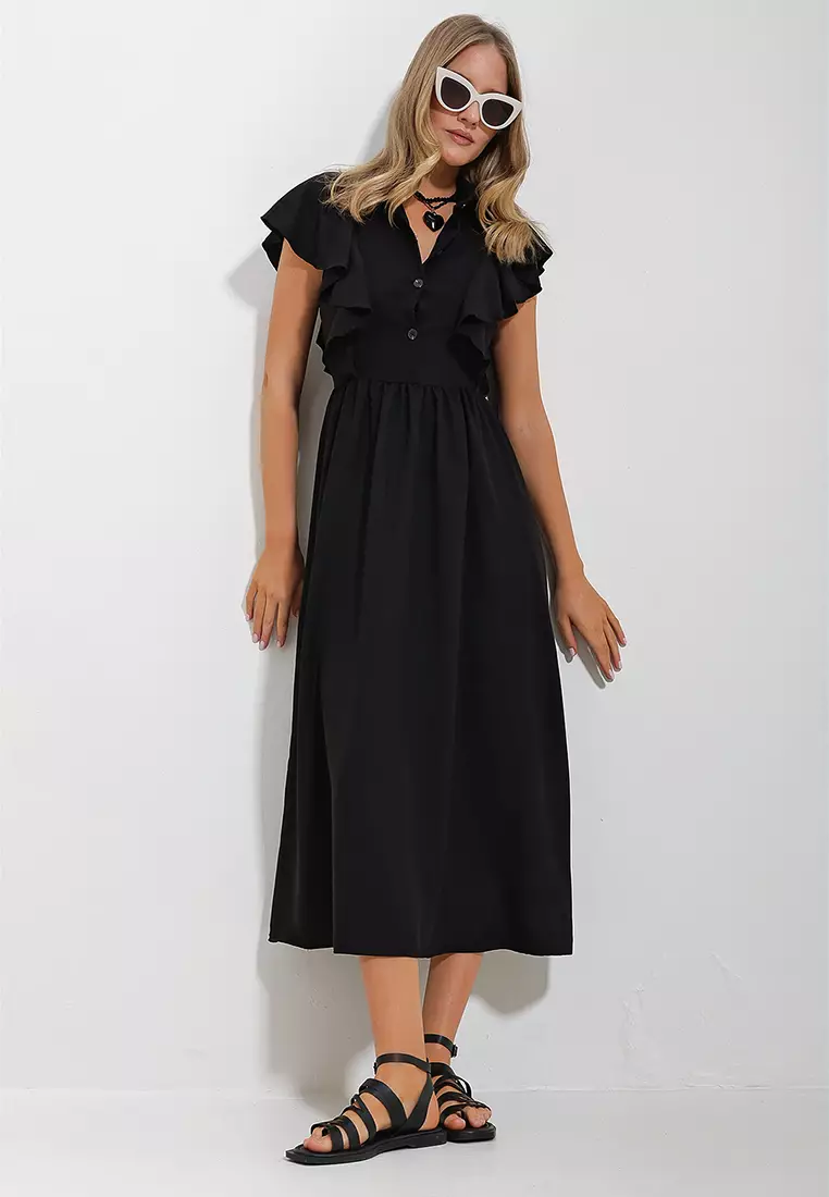 Ruffle Midi Dress