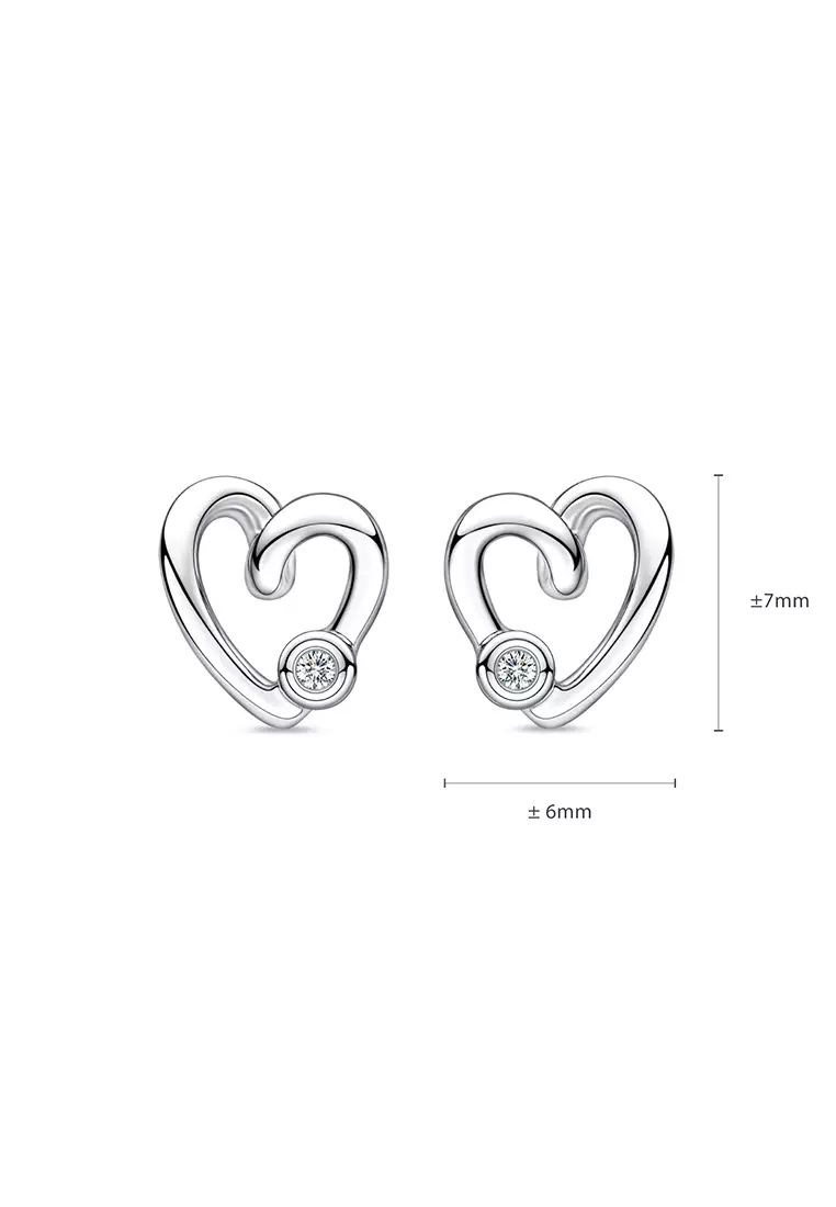 Heart swirls sale stud earrings