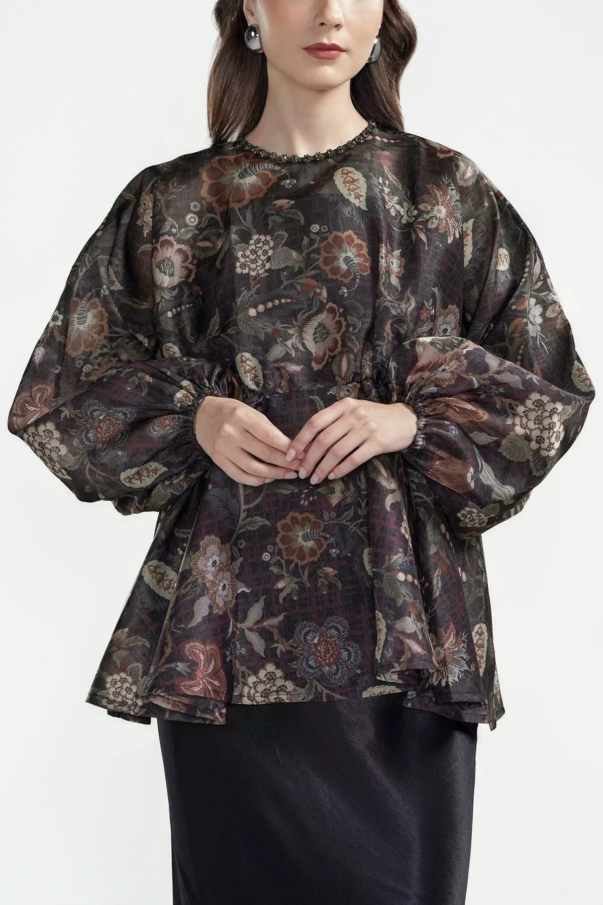 Benang Jarum - Festive Finesse Blouse - Black