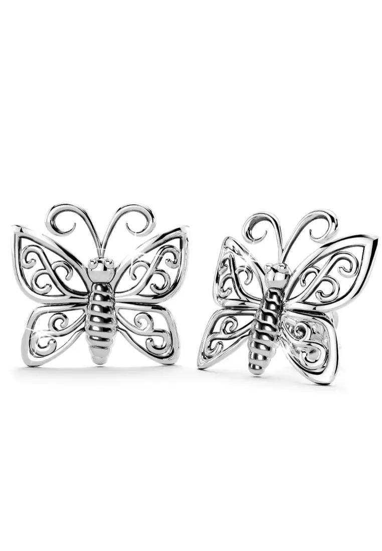 Butterfly Stud Earrings-Silver