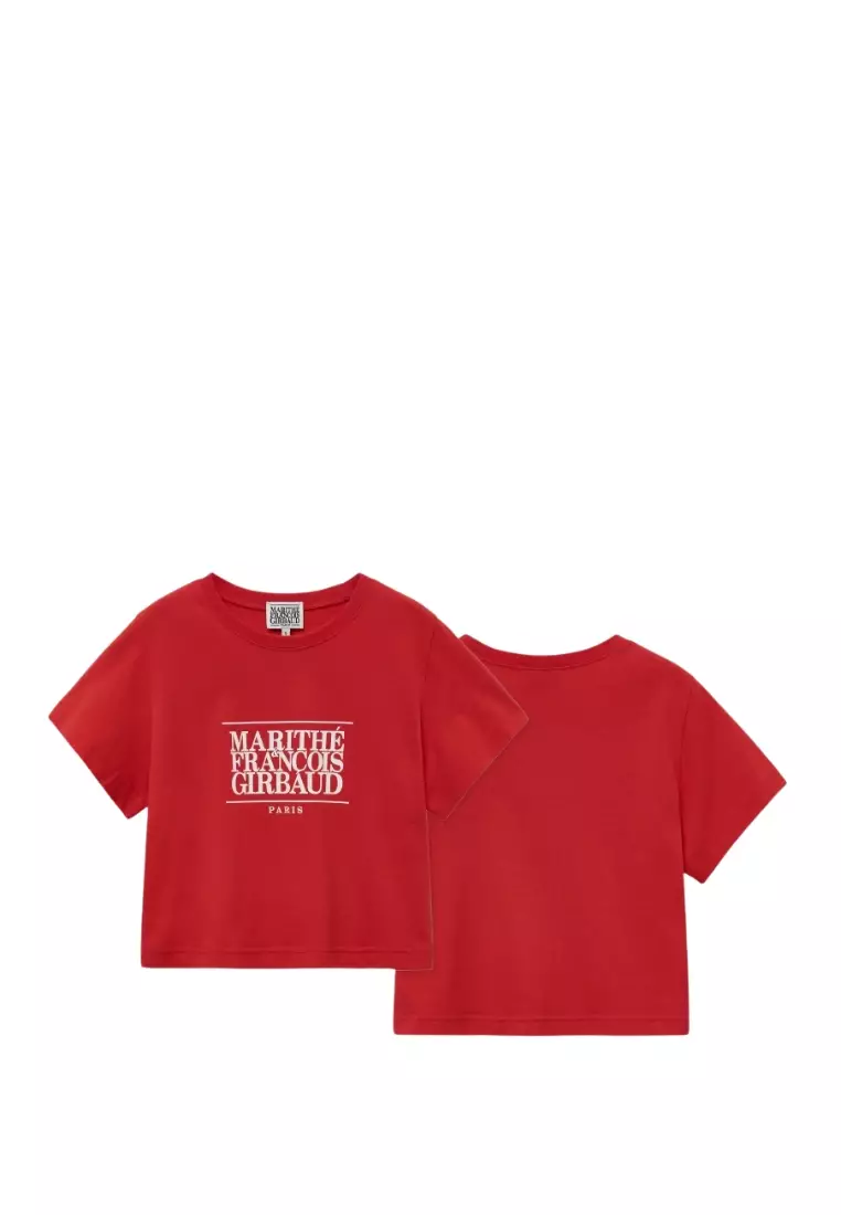 ★Marithe + Francois Girbaud★ W CLASSIC LOGO CROP TEE red 1 Marithe Francois Girbaud W CLASSIC LOGO CROP TEE RED