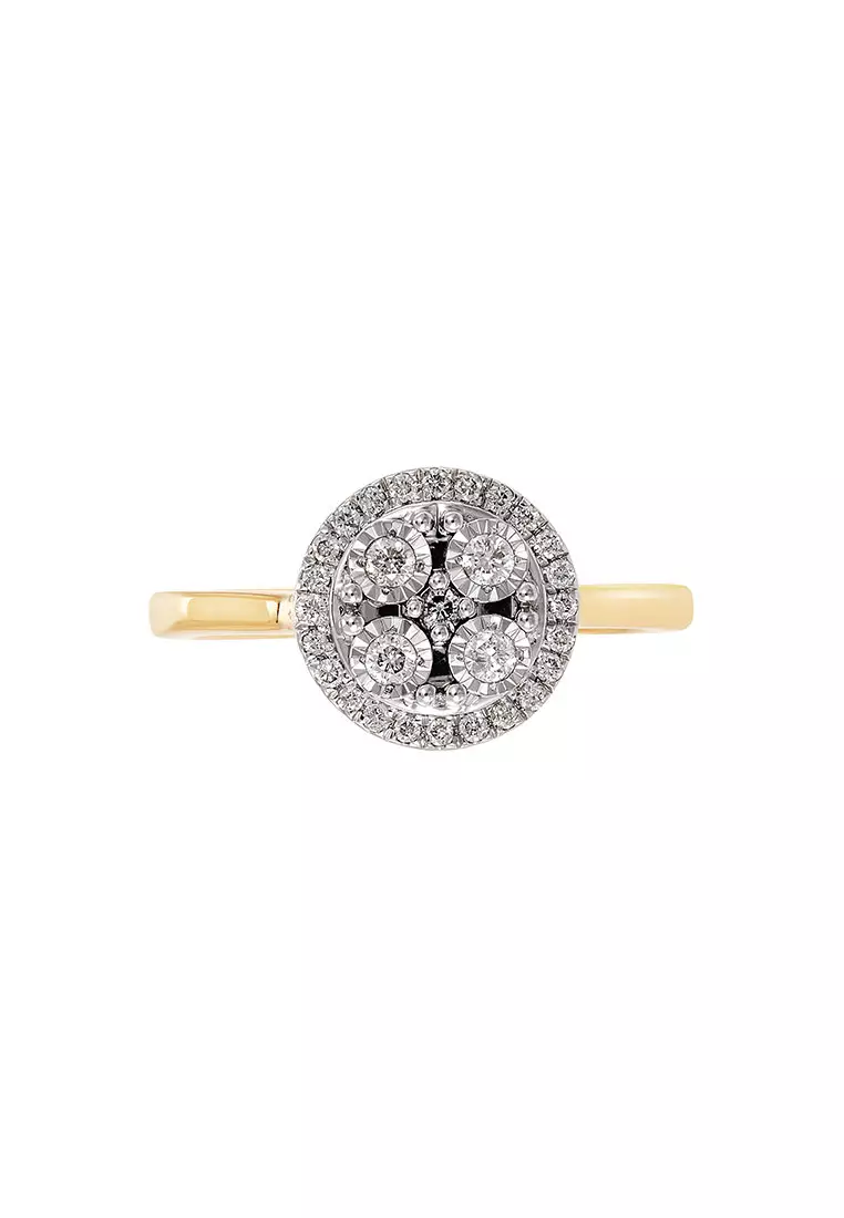 HABIB Cluster Round Diamond Ring in 375/9K Yellow Gold 269670624(YG)
