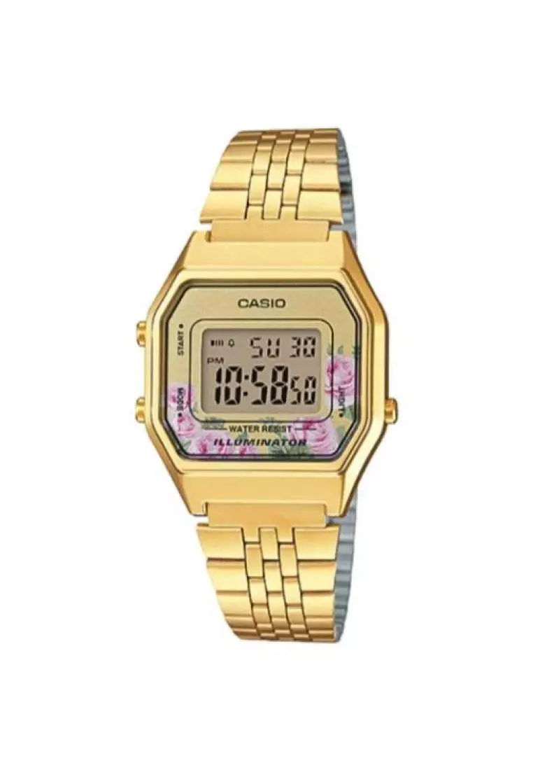 Casio Women s Vintage LA680WGA 4C Digital Watch Gold Stainless Steel Band Watch for ladies