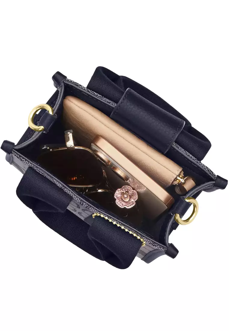 Smith Mini Tote Bag In Signature Jacquard - Navy/ Midnight Navy CCL75