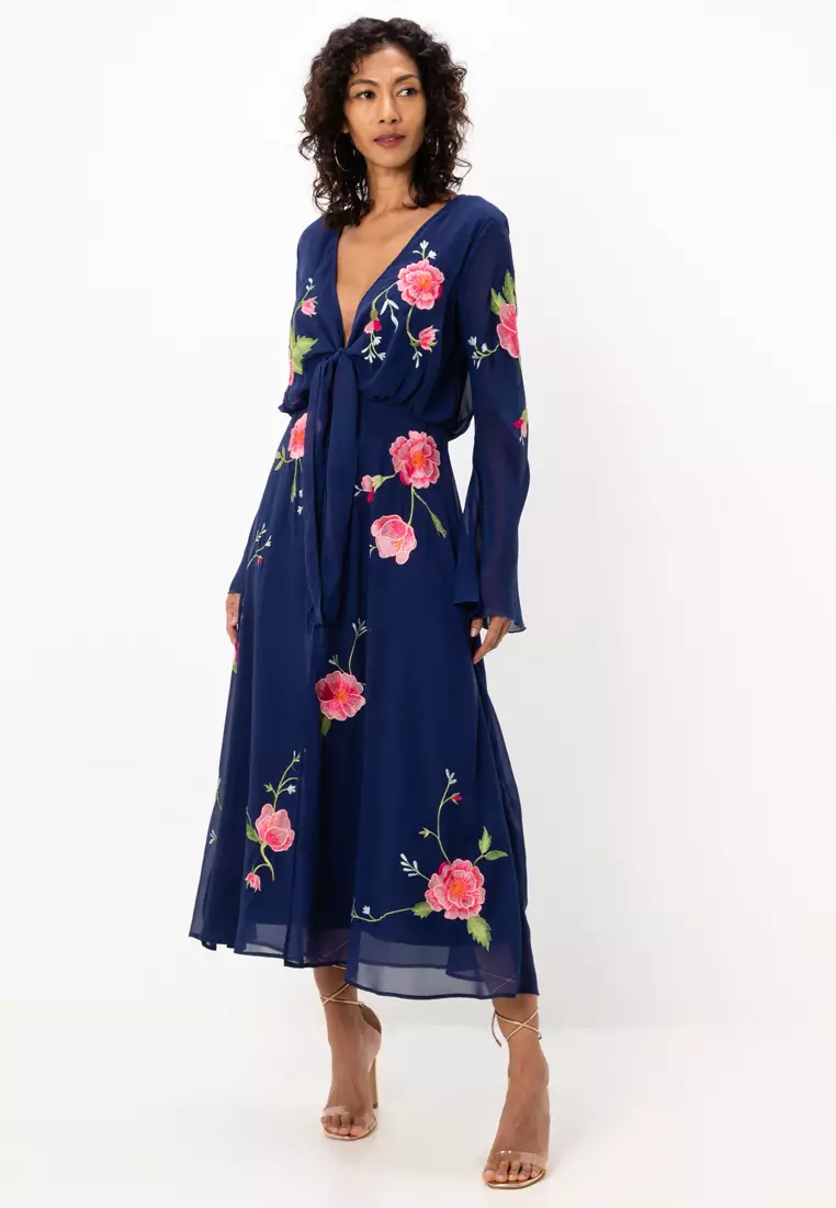 sachin and babi light blue dress Midi Dress Asos Edition Sequin Dress Bodaq Vn Asos Kimono Vestito Lungo  Floral Embroidered Maxi Dress